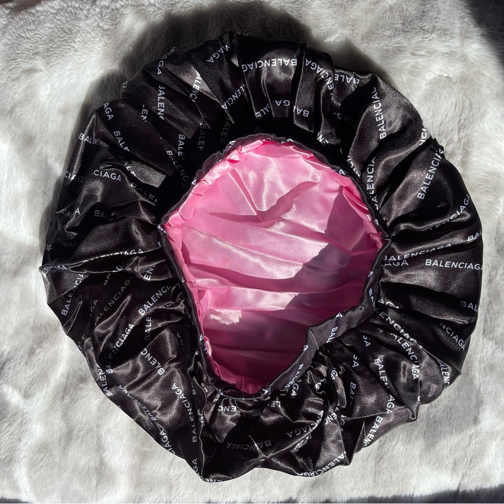 Stylish Black and Pink Hair Bonnet